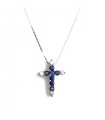 Collana Croce con Zaffiri Blu CLN010207